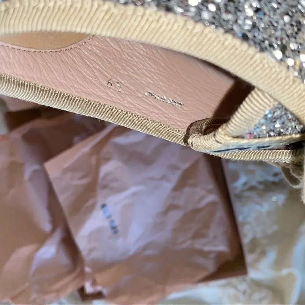 MIU MIU Logo Lace Up Platform Espadrille Sneakers